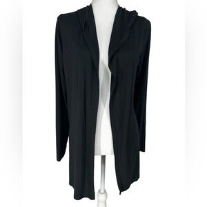 AJ ANDREA JOVINE / Black Wrap / Long Sleeve / Drape Cardigan / Small
